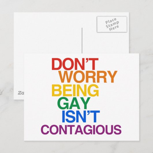 GAY IS NIET CONTAGIOUS BRIEFKAART (Voorkant / Achterkant)