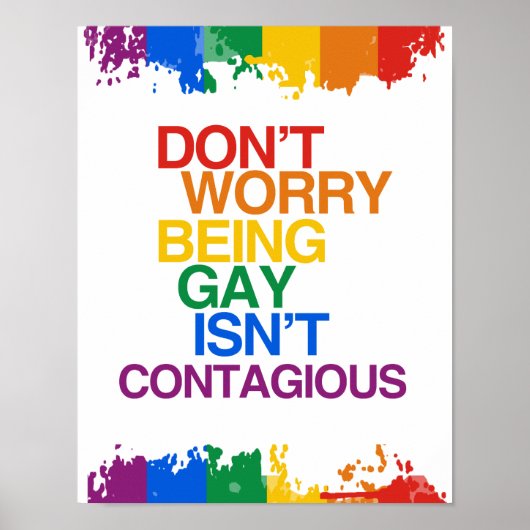GAY IS NIET CONTAGIOUS POSTER (Voorkant)