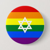 Gay Jewish Pride Flag Button (Voorkant)