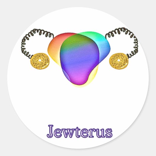 Gay Jewterus Ronde Sticker (Voorkant)