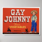 Gay Johnny  Old Vegetables Crate Labels AD Poster (Voorkant)