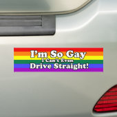 Gay kan dus niet eens een rechte regenboogvlag bes bumpersticker (Op auto)