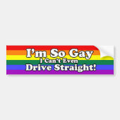 Gay kan dus niet eens een rechte regenboogvlag bes bumpersticker (Voorkant)