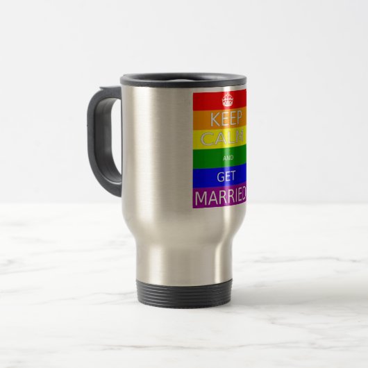 Gay - Keep Calm Message - Coffee-reismuis Reisbeker (Voorkant links)
