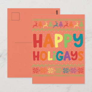 Gay Kerst Funny LGBT Gelukkige Feestdagen Regenboo Briefkaart