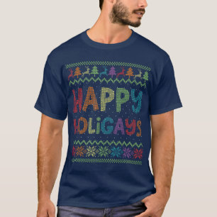 Gay Kerstmis Funny LGB Happy Holigays Rainbow T-shirt