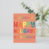 Gay Kerstmis Funny LGBT Happy Holigays Rainbow Briefkaart (Staand voorkant)