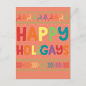 Gay Kerstmis Funny LGBT Happy Holigays Rainbow Briefkaart (Voorkant)