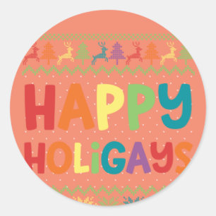 Gay Kerstmis Funny LGBT Happy Holigays Rainbow Ronde Sticker