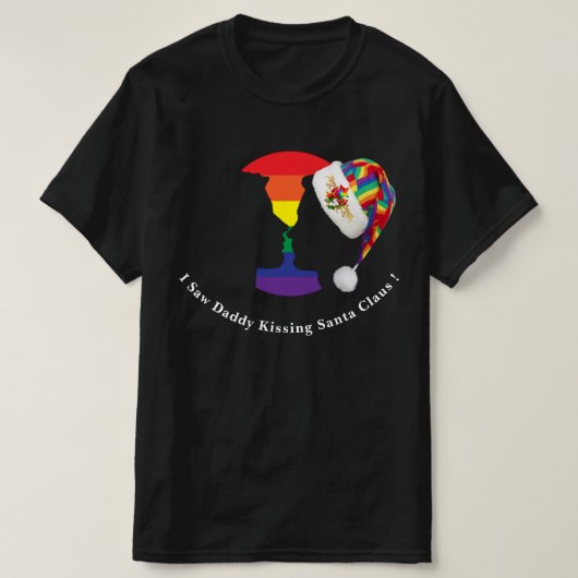 Gay Kerstmis Kiss T-Shirt (Design voorkant)