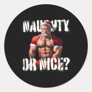 Gay Kerstmuscle Daddy Beer Aardige Kerstman Pride Ronde Sticker