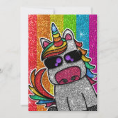 Gay Kerstparty regenbooglitter Unicorn LGBT+ Kaart (Voorkant)