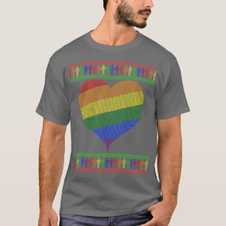 Gay Kerstrainbow Heart T-shirt