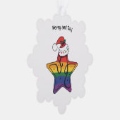 Gay Kerstster met LGBT vlag Ornament Kaart (Rechts)
