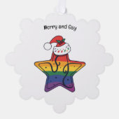 Gay Kerstster met LGBT vlag Ornament Kaart (Voorkant)
