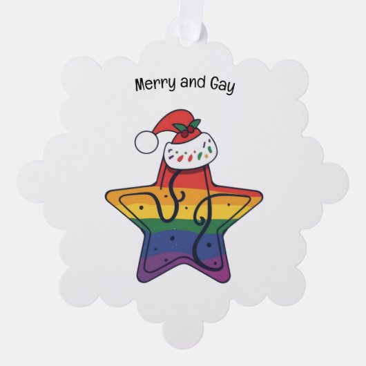 Gay Kerstster met LGBT vlag Ornament Kaart (Voorkant)