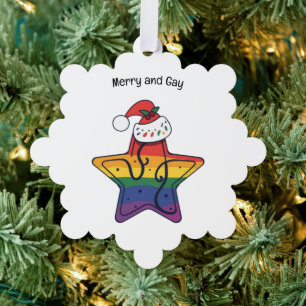 Gay Kerstster met LGBT vlag Ornament Kaart