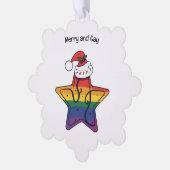 Gay Kerstster met LGBT vlag Ornament Kaart (Links)