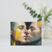 Gay Kiss Briefkaart (Staand voorkant)
