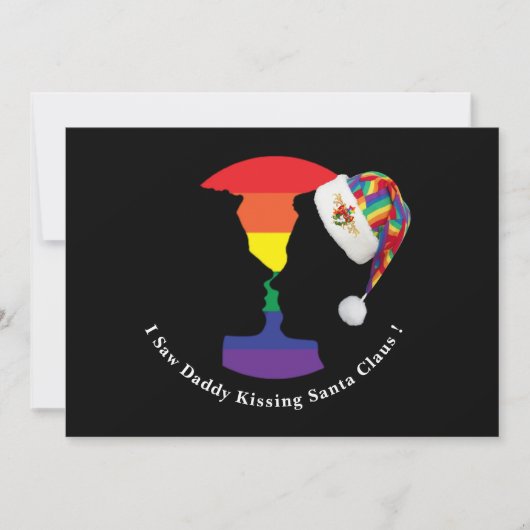 Gay Kiss-kerstkaart Feestdagenkaart (Voorkant)