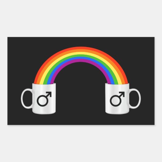 Gay koffie datum T-shirt Rechthoekige Sticker (Voorkant)