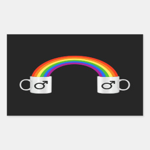 Gay koffie datum T-shirt Rechthoekige Sticker