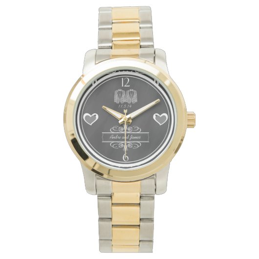 Gay krijtbord bruiloft Keepsake horloge (Voorkant)