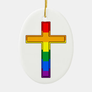 Gay Kruis Keramisch Ornament
