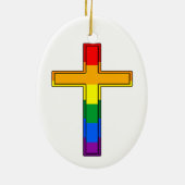 Gay Kruis Keramisch Ornament (Achterkant)