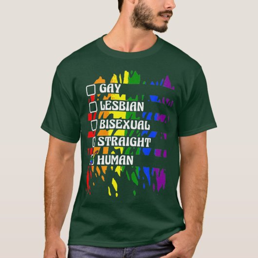 Gay Lesbian Bisexual Straight Human Pride Gender T-shirt (Voorkant)