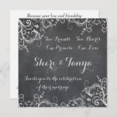 Gay Lesbian Chalkboard Design Huwelijksuitnodiging Kaart (Voorkant / Achterkant)