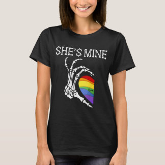 Gay Lesbian Couple Matching Skeleton Heart NL 4 T-shirt