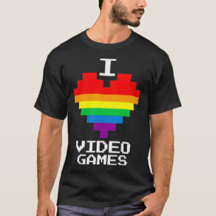 Gay Lesbian Gamer I Heart Love Video Games Retro T-shirt