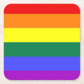 Gay Lesbian LGBT Rainbow Pride vlag Kartonnen Onderzetters (Voorkant)