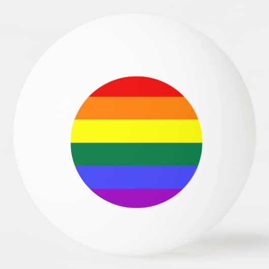 Gay Lesbian LGBT Rainbow Pride vlag Pingpongbal (Achterkant)