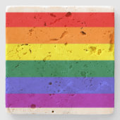 Gay Lesbian LGBT Rainbow Pride vlag Stenen Onderzetter (Voorkant)