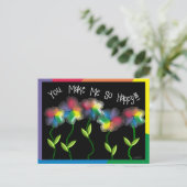 Gay Lesbian Rainbow Flowers Briefkaart (Staand voorkant)