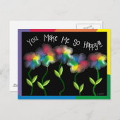 Gay Lesbian Rainbow Flowers Briefkaart (Voorkant / Achterkant)