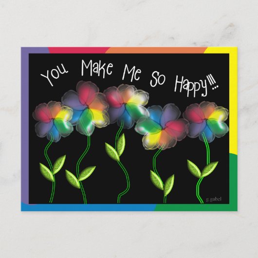 Gay Lesbian Rainbow Flowers Briefkaart (Voorkant)
