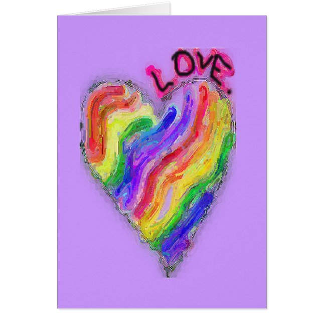 Gay Lesbian Rainbow Heart "Love" (Voorkant)
