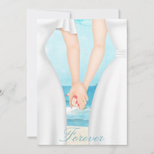 Gay Lesbian Two Brides over de uitnodiging voor ee (Voorkant)