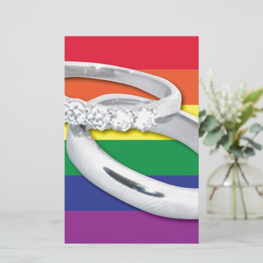 Gay Lesbian Wedding Briefpapier (Staand voorkant)