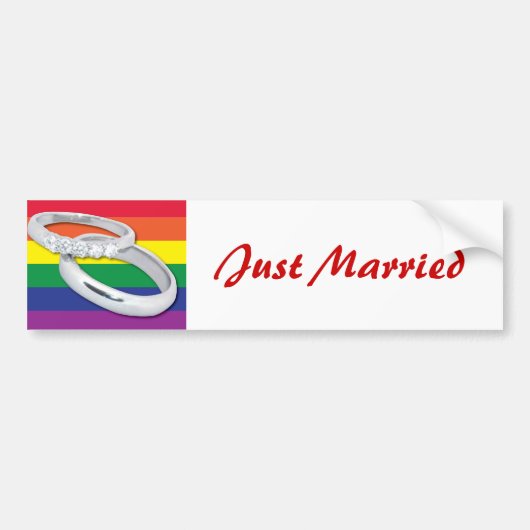 Gay Lesbian Wedding Bumpersticker (Voorkant)