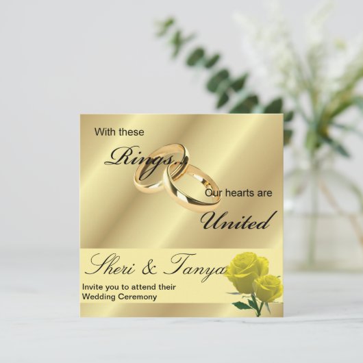 Gay Lesbian Wedding Ceremony Kaart (Staand voorkant)