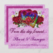 Gay Lesbian Wedding Ceremony Lavendar Uitnodiging (Voorkant / Achterkant)