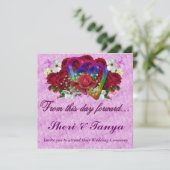 Gay Lesbian Wedding Ceremony Lavendar Uitnodiging (Staand voorkant)