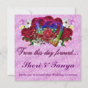 Gay Lesbian Wedding Ceremony Lavendar Uitnodiging