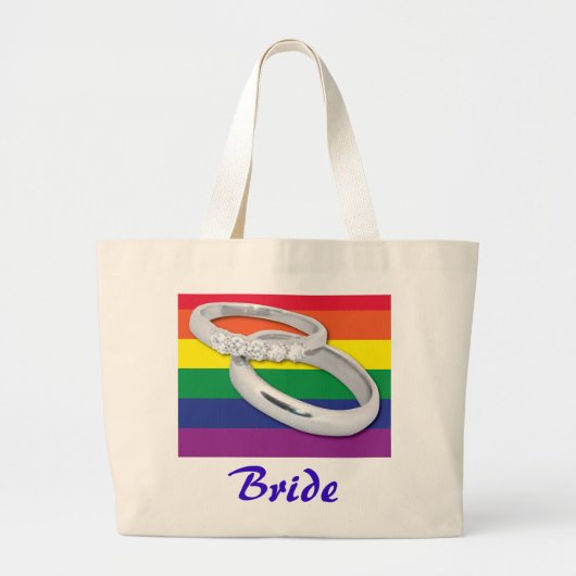 Gay Lesbian Wedding Grote Tote Bag (Voorkant)