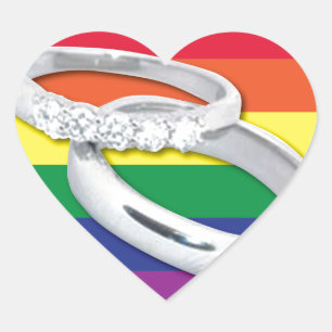 Gay Lesbian Wedding Hart Sticker