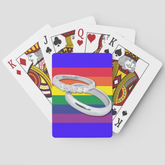 Gay Lesbian Wedding Pokerkaarten (Achterkant)